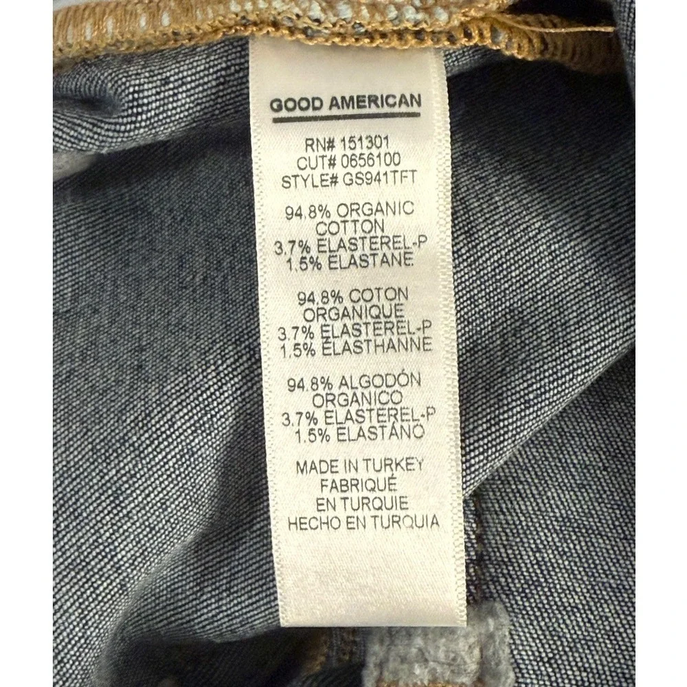 Good American‎ Maternity Good Straight Leg Jeans Blue Over Belly Size 6 28 NEW